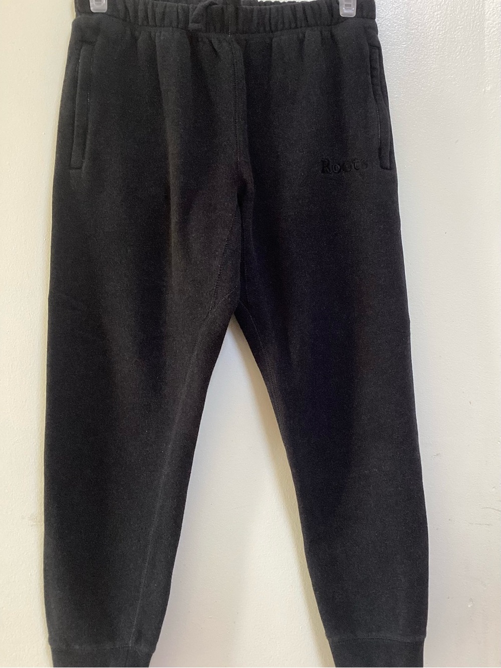 #39 Roots Men’s Black Fleece Joggers with Side Pockets